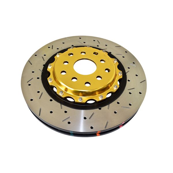 【USA在庫あり】 DBA 04-07 STi/2017 BRZ w/Perf. Pkg. 10 Hole Front Drilled/Slotted 5000 Series 2 Pc Rotor w/Gold Hat dbaDBA5654GLDXS-10 HD店