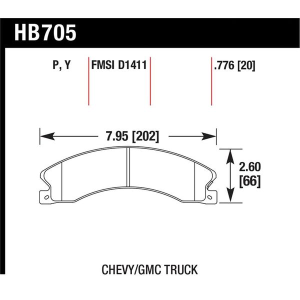 【USA在庫あり】 Hawk Chevy/GMC Express/Silverado/Savana/Sierra 15/25/35/4500 SuperDuty Rear LTS Brake Pads hawkHB705Y.776 HD店
