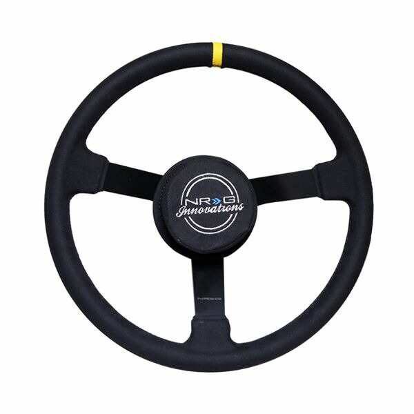 【USA在庫あり】 NRG Reinforced Steering Wheel (380mm) Nascar/ Alcantara 3 Spoke w/ NRG Logo/ Removable Crushed Pad nrgRST-380MB-A HD店