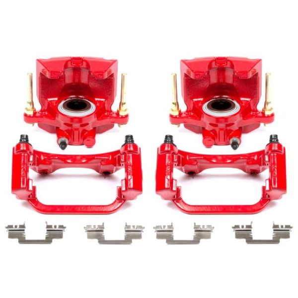 【USA在庫あり】 Power Stop 07-16 Cadillac Escalade Rear Red Calipers w/Brackets - Pair psbS5030 HD店