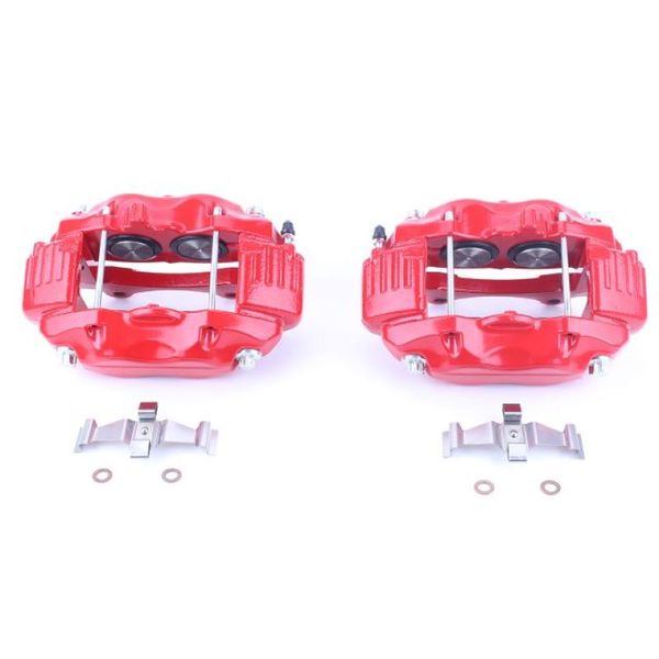【USA在庫あり】 Power Stop 05-10 Chrysler 300 Front Red Calipers w/o Brackets - Pair psbS5086 HD店