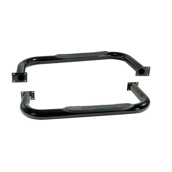 【USA在庫あり】 Rugged Ridge 3-In Round Side Steps Black 87-95 Jeep Wrangler rug11590.03 HD店