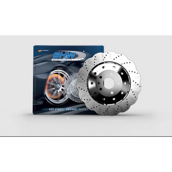 【USA在庫あり】 SHW 13-15 Audi RS5 4.2L Rear Drilled-Dimpled Lightweight Wavy Brake Rotor (8T0615601A) shwARX48221 HD店