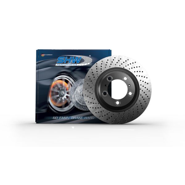 【USA在庫あり】 SHW 07-13 Porsche 911 Turbo 3.8L w/o Ceramics Right Rear Drilled-Dimpled MB Brake Rotor(99735240602) shwPRR39978 HD店