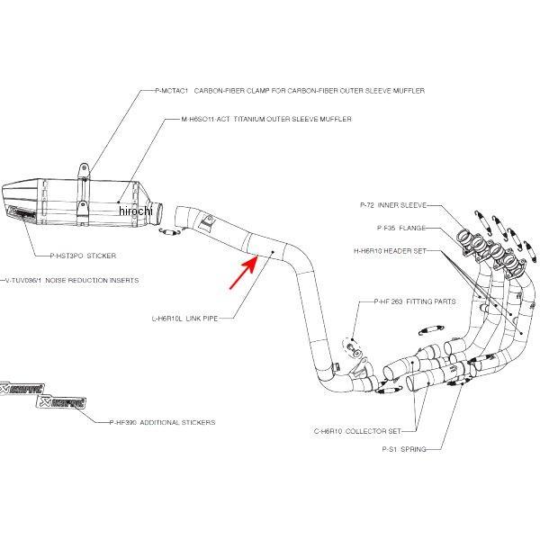 アクラポビッチ AKRAPOVIC リンクパイプ レーシングライン 09年 CBR600RR ステンレス L-H6R10L HD店｜ヒロチー商事 ハーレー 店