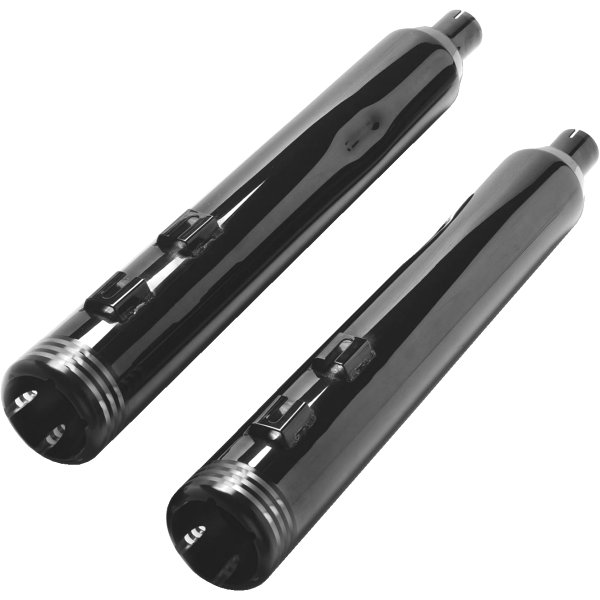 モーターステージ スリップオンマフラー ブラスファットマン ラウンドエンド 12年以降 FLD、FXDL 黒 20120005B HD店｜ヒロチー商事 ハーレー 店 59,895円