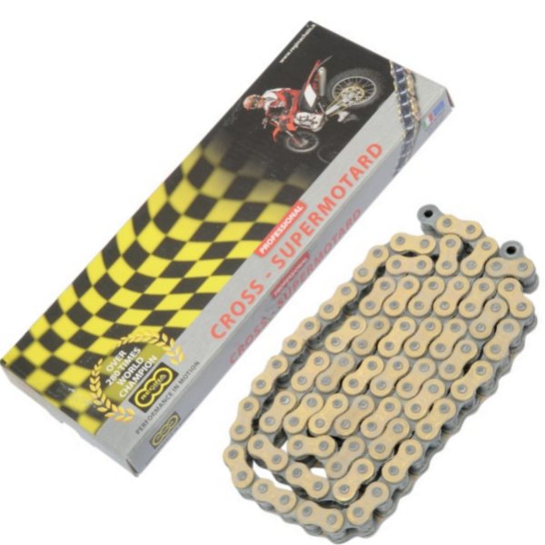 【USA在庫あり】 レジーナ REGINA チェーン ノンシール クリップ 428RX3/120L ゴールド 1221-0097 HD店｜ヒロチー商事 ハーレー 店