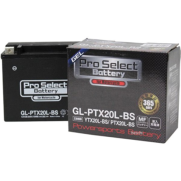 プロセレクト PROSELECT バイク用 バッテリー ジェルタイプ GL-PTX20L-BS YTX20L-BS互換 (液入り充電済み) PSB110 HD店