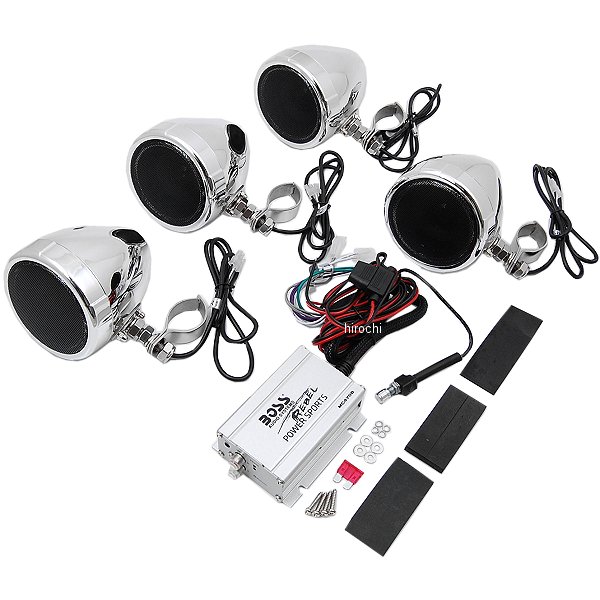 【USA在庫あり】 BOSS AUDIO SYSTEMS バイク用スピーカーアンプ Bluetooth 3インチスピーカーペア クローム bsaMC470B HD店