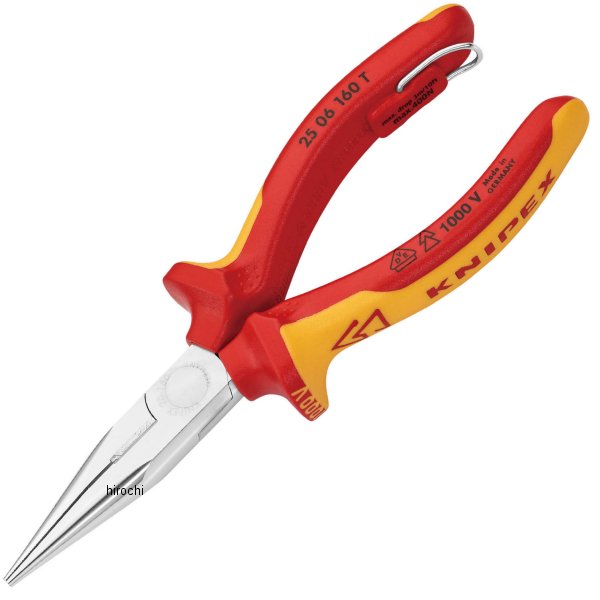 【メーカー在庫あり】 クニペックス KNIPEX 絶縁ラジオペンチ 落下防止 (BK) 2506-160TBK HD店｜ヒロチー商事 ハーレー 店