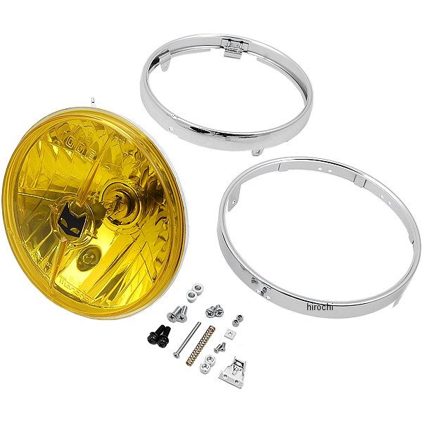 マーシャル MARCHAL ヘッドライト 722/702 180φ スタールクス マルチリフ ASSY ホンダ車用 CB750F、CBX400F 黄 800-8411 HD店｜ヒロチー商事 ハーレー 店