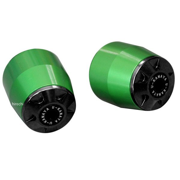 【メーカー在庫あり】 ユーカナヤ U-KANAYA アルミビレット バーエンド 400X NC47 緑/黒 BEGR-HO84-BK HD店