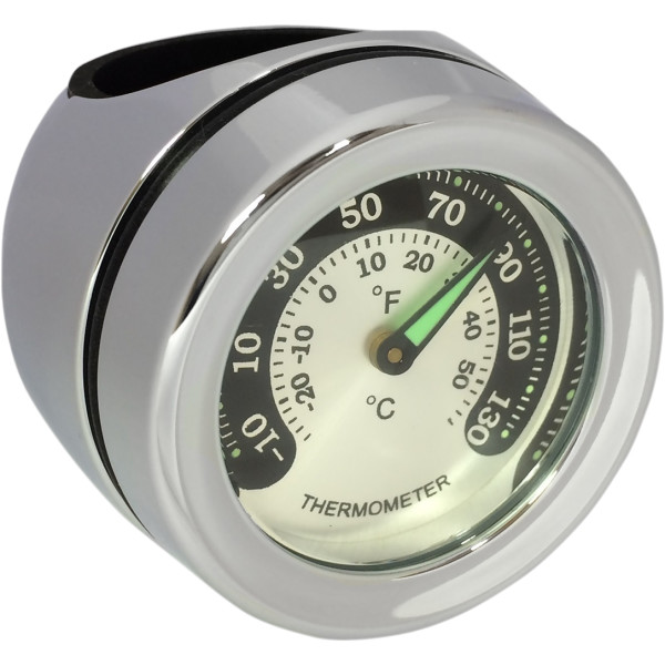 【USA在庫あり】 DRAG 温度計 ハンドルバーマウント 1.25インチ(32mm) クローム 2212-0726 HD店