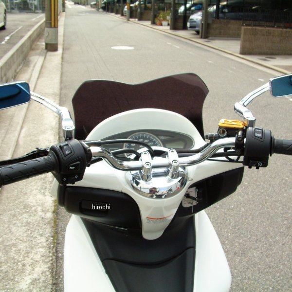 【メーカー在庫あり】 ポッシュ POSH ローライドバーフィフス 12年以降 PCX150、PCX125 スイッチボックス穴加工済み ハンドルブレース付 メッキ 014064-EX HD店｜ヒロチー商事 ハーレー 店