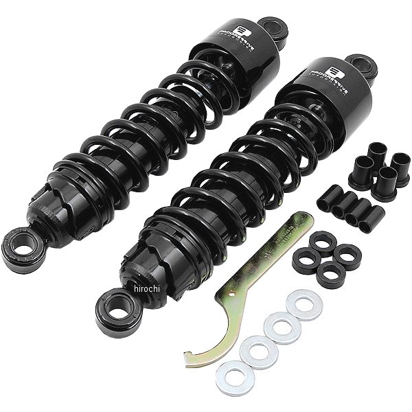 【USA在庫あり】 プログレッシブ PROGRESSIVE リアサスペンション 12.5インチ 標準硬さ FLH、FLT 黒 pgr412-4071B HD店