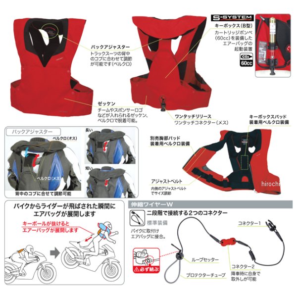 76%OFF!】 RS-1 ヒットエアー hit-air エアバッグベスト レース専用 赤 Mサイズ 4560216414337 HD店  pacific.com.co