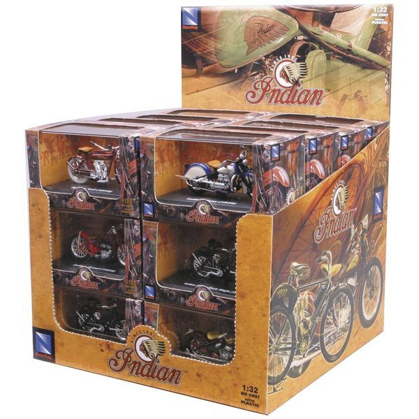 【USA在庫あり】 ニューレイ New Ray Toys インディアンバイクアソートメント / スケール 1:32 24個入り nrt06067 HD店