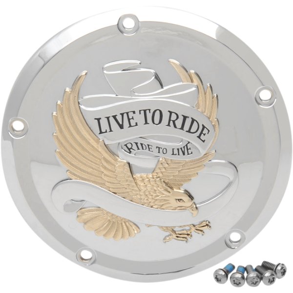 【USA在庫あり】 DRAG ダービーカバー 16年以降 FLH LIVE TO RIDE ゴールド 1107-0555 HD店