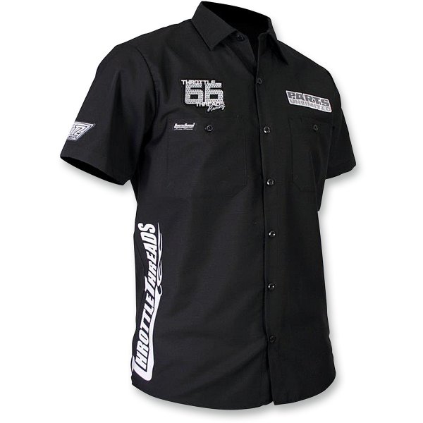 【USA在庫あり】 スロットルスレッズ Throttle Threads ショップシャツ Snow 黒 XLサイズ 3050-2979 HD店