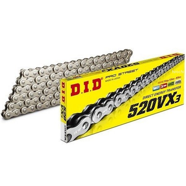 DID 大同工業 チェーン 520VX3 VXシリーズ Xリング シルバー 118L カシメ 4525516324700 HD店