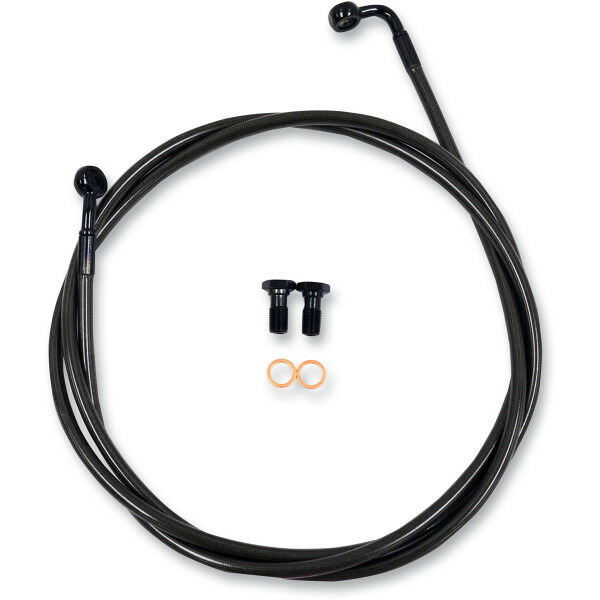 【USA在庫あり】 LAチョッパーズ LA Choppers ブレーキホース Midnight 18年以降 FLHC ABS無 12-14インチ用 1741-5741 HD店