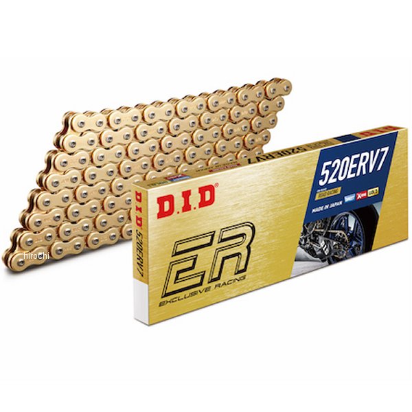 DID 大同工業 チェーン 520ERV7シリーズ ゴールド 98L カシメ 4525516361149 HD店|ヒロチー商事 ハーレー 店