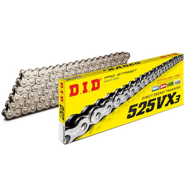 DID 大同工業 チェーン 525VX3 VXシリーズ Xリング シルバー 108L クリップ 4525516398190 HD店|ヒロチー商事 ハーレー 店