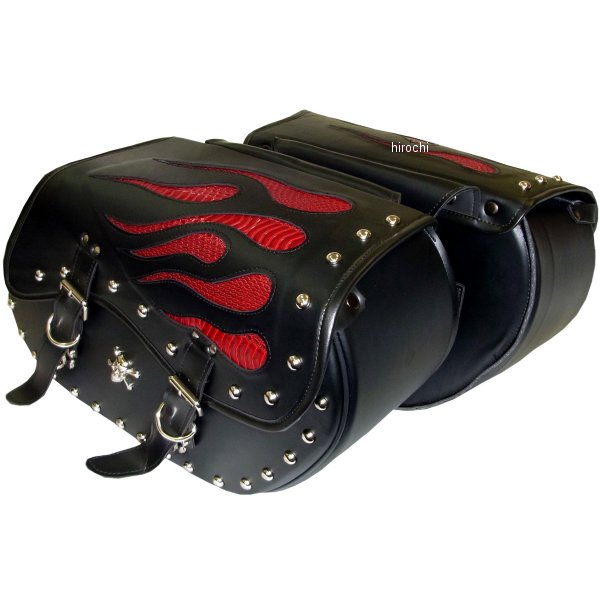 クロス Xross ベーシックサイドバッグ ダブルバッグ 黒 レッドパイソン シズク シルバースカル MFH-104-1S HD店