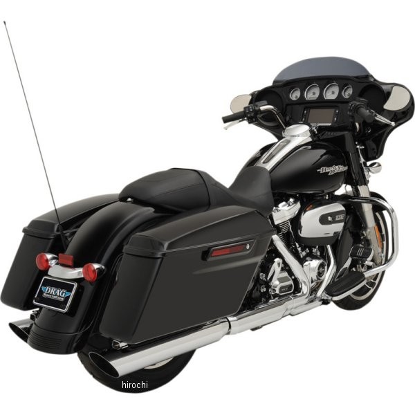 【USA在庫あり】 DRAG 3.5インチ スリップオンマフラー 17年以降 FLH スラッシュダウン クローム 1801-1185 HD店