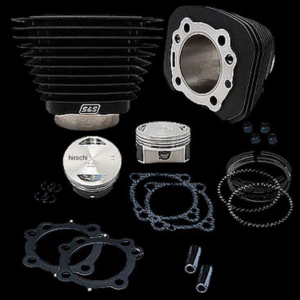 【メーカー在庫あり】 S&S シリンダー&ピストンキット 1250cc ローコンプ Wブラック 910-0691 HD店｜ヒロチー商事 ハーレー 店