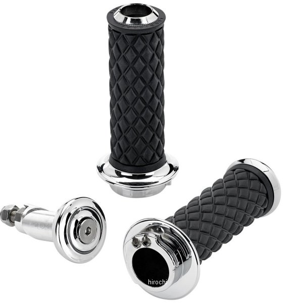 【メーカー在庫あり】 ビルトウェル Biltwell アルミコアグリップセット ダブルケーブル用 クローム 6604-105-01 HD店
