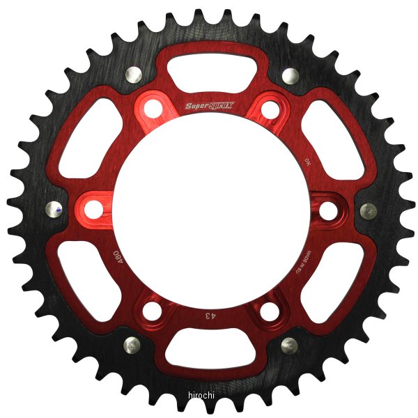 スーパースプロックス SUPERSPROX リアスプロケット ステルス 480-43T 赤 RST-480:43-RED HD店