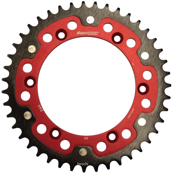 【メーカー在庫あり】 スーパースプロックス SUPERSPROX リアスプロケット ステルス 245-43T 赤 RST-245:43-RED HD店 8,579円