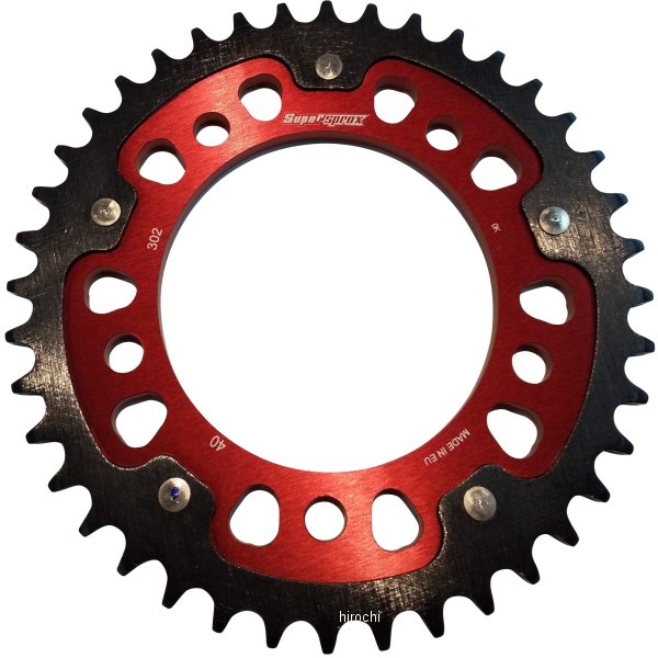 スーパースプロックス SUPERSPROX リアスプロケット ステルス 302-40T 赤 RST-302:40-RED HD店|ヒロチー商事 ハーレー 店