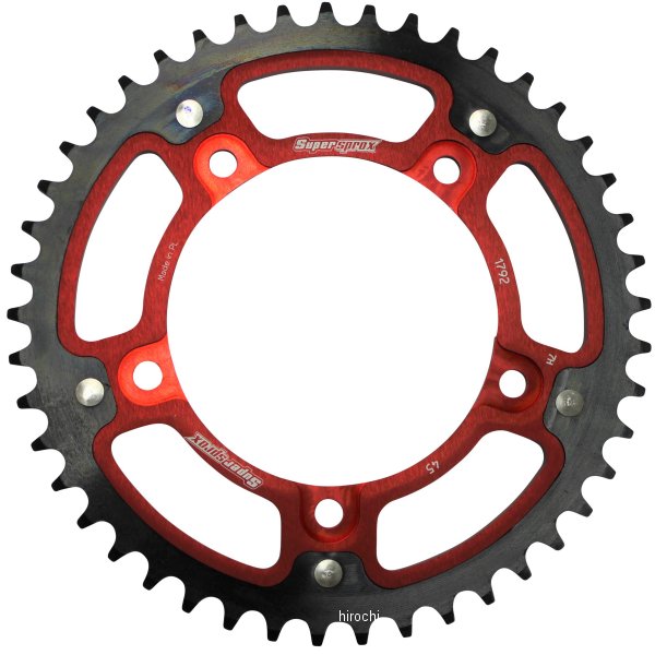 【メーカー在庫あり】 スーパースプロックス SUPERSPROX リアスプロケット ステルス 1792-45T 赤 RST-1792:45-RED HD店