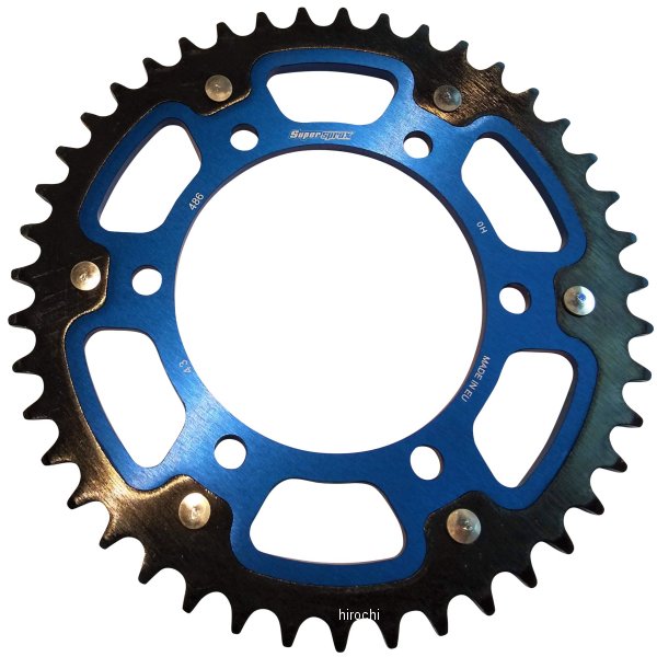 スーパースプロックス SUPERSPROX リアスプロケット ステルス 486-43T 青 RST-486:43-BLU HD店｜ヒロチー商事 ハーレー 店