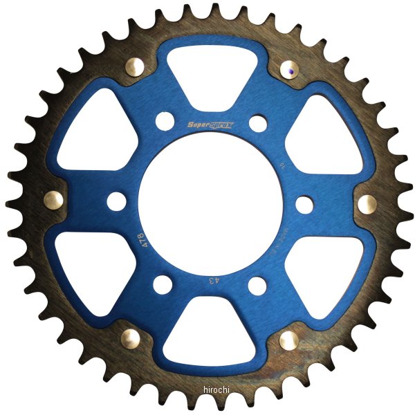 【メーカー在庫あり】 スーパースプロックス SUPERSPROX リアスプロケット ステルス 478-43T 青 RST-478:43-BLU HD店｜ヒロチー商事 ハーレー 店