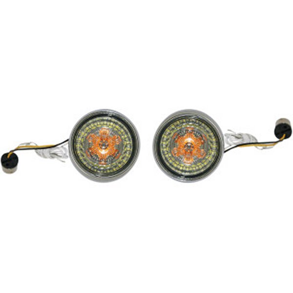 【USA在庫あり】 カスタム ダイナミクス LEDウインカー フラット シングル球 スモーク/クローム 2020-1589 HD店