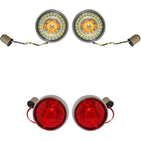 【USA在庫あり】 カスタム ダイナミクス LEDウインカーインサート 11年以降 クローム 2020-1596 HD店