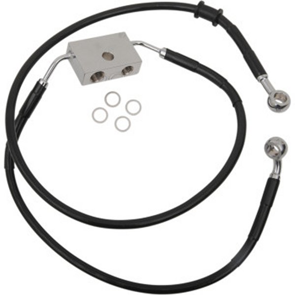 【USA在庫あり】 DRAG フロント ブレーキライン 黒ステンレス 14年以降 XL1200X ABS付 +12インチ 1741-5299 HD店