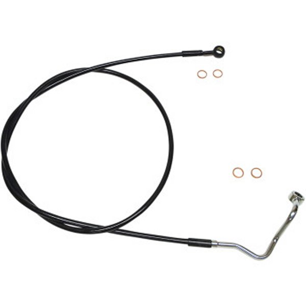 【USA在庫あり】 マグナム MAGNUM フロントブレーキライン アッパー ABS 180°黒/黒 74インチ 1741-5895 HD店