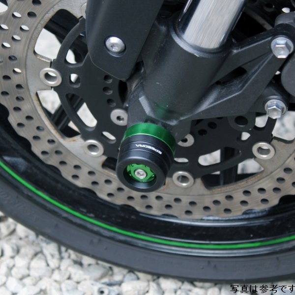スピードラ SPEEDRA フロントアクスルスライダー カワサキ 緑 AASKA03FGN HD店｜ヒロチー商事 ハーレー 店