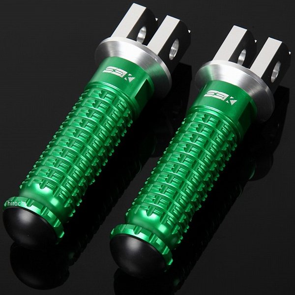 スピードラ SPEEDRA アルミ削り出しステップ スタンダードタイプ ライダー用 シルバー/緑 AFPS105GN HD店