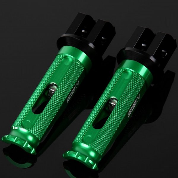 【メーカー在庫あり】 スピードラ SPEEDRA アルミ削り出しステップ レーシングタイプ ライダー用 黒/緑 AFPR208GN HD店|ヒロチー商事 ハーレー 店