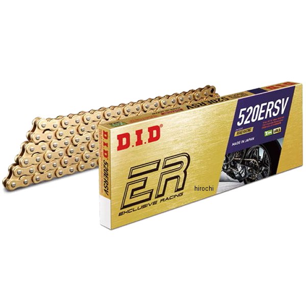 DID 大同工業 チェーン 520ERSV レース用 ERシリーズ ゴールド 124L ZJ カシメ 4525516388276 HD店|ヒロチー商事 ハーレー 店