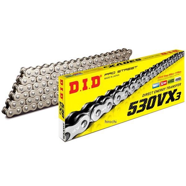 DID 大同工業 チェーン 530VX3 VXシリーズ Xリング シルバー 122L FB 軽圧入クリップ 4525516462266 HD店|ヒロチー商事 ハーレー 店