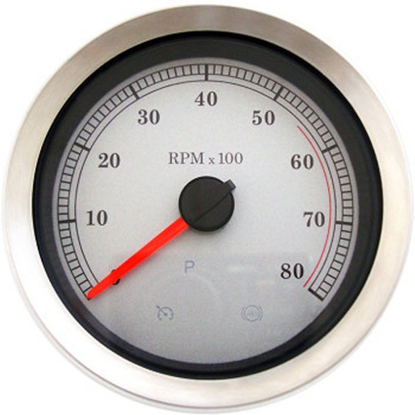 【USA在庫あり】 DRAG 4インチ 電子タコメーター 8000rpm 04年-13年 FLH 白 2211-0167 HD店