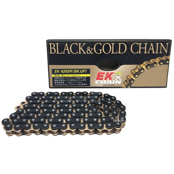 EKチェーン 江沼チェーン 420SR 138L クリップジョイント ブラック/ゴールド 4571291808300 HD店