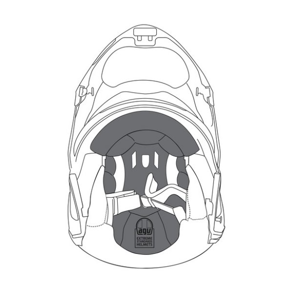 【メーカー在庫あり】 エージーブイ AGV トップパッド スポーツモジュラー アジアフィット 黒 Sサイズ KIT1203099901 HD店