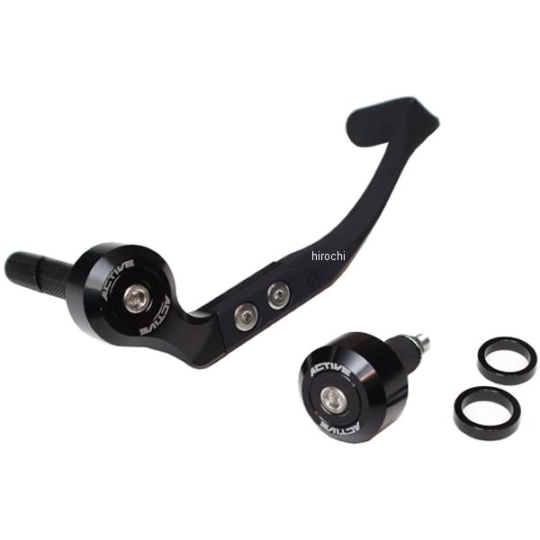 アクティブ ACTIVE ブレーキレバーガード&バーエンドフルセット ハンドル内径φ13.5-φ15.25用 黒 30801013 HD店